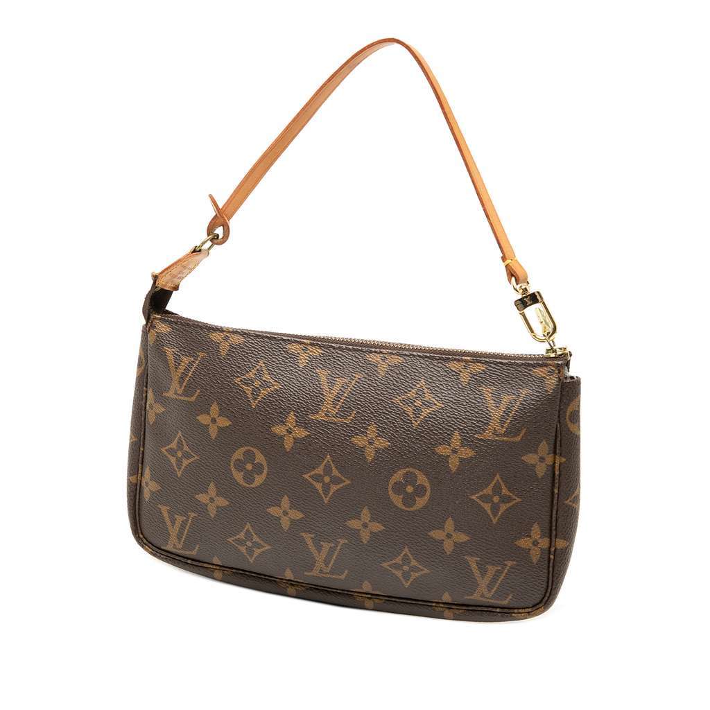 Louis Vuitton Monogram Pochette Accessoires Brown Good - Back View