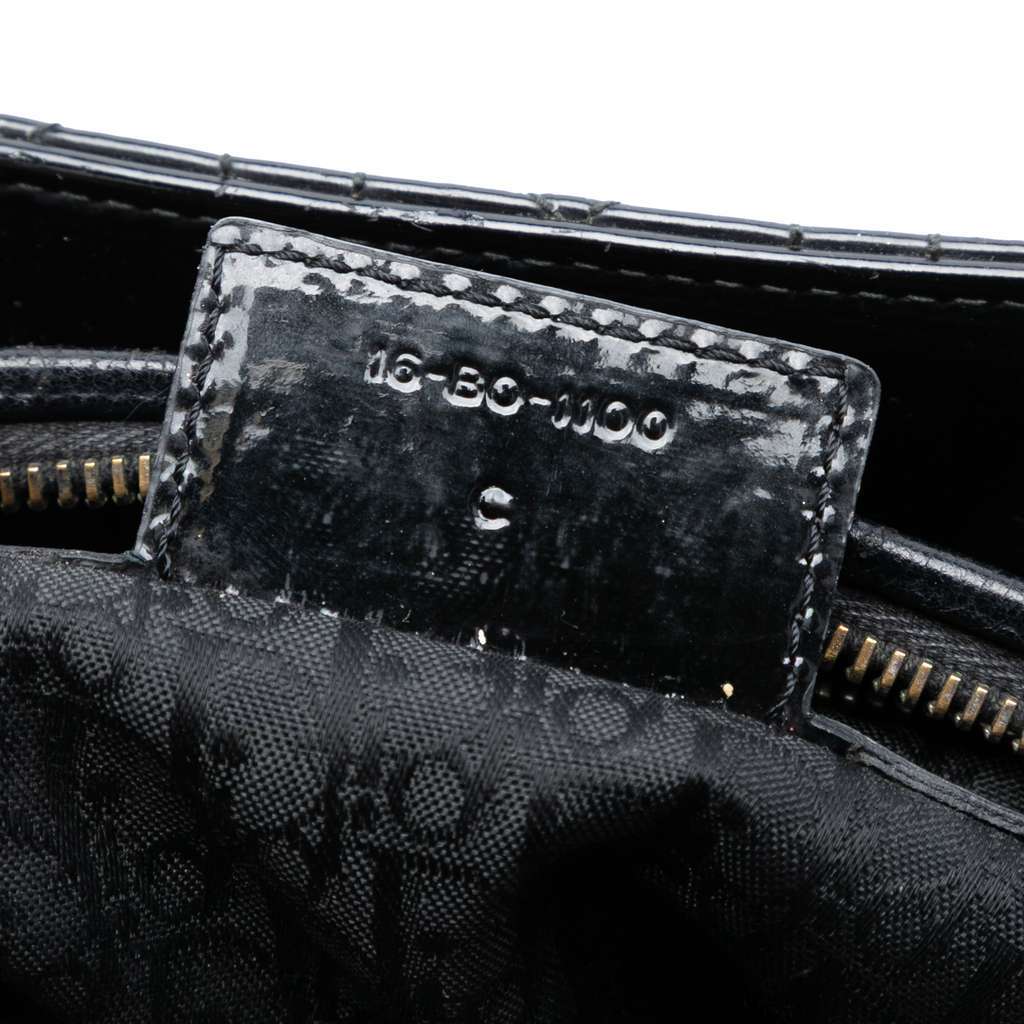 Dior Medium Patent Cannage Lady Dior Black Leather Very good condition - Box View