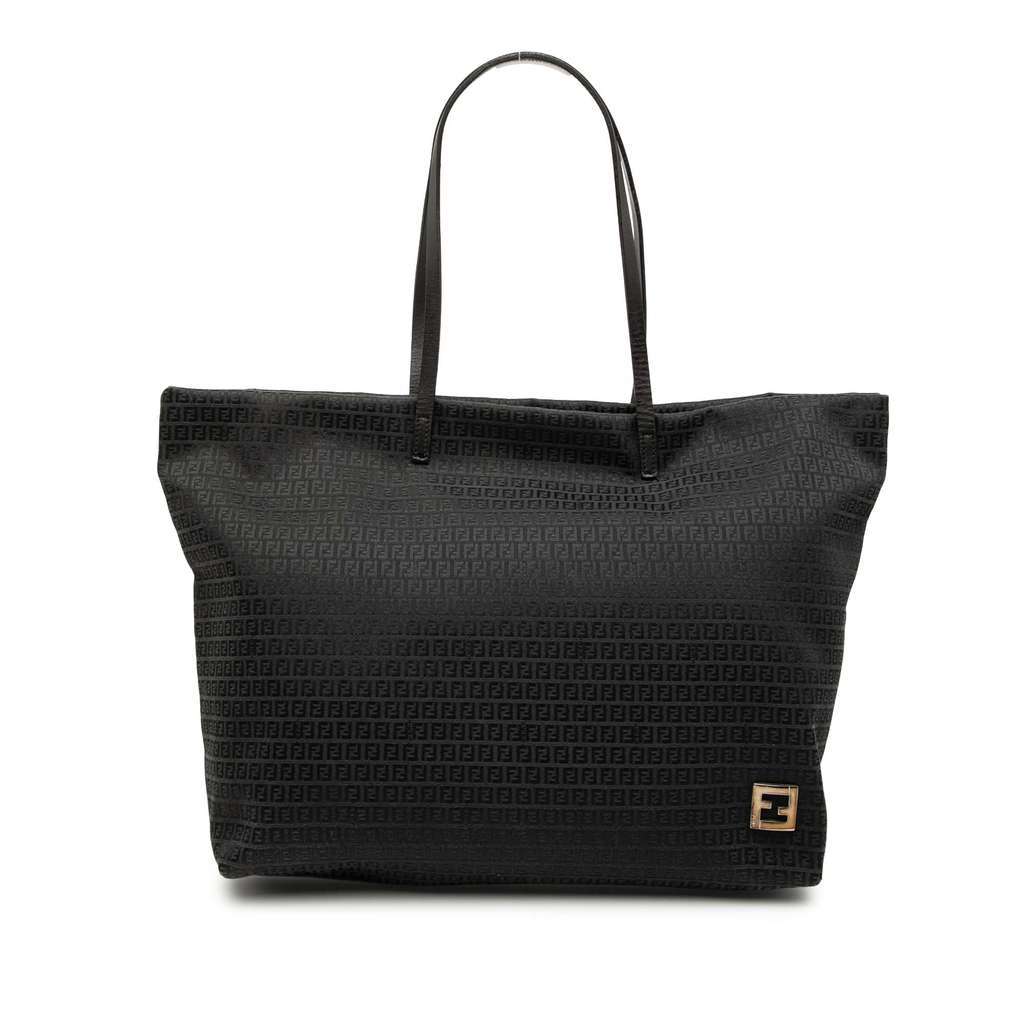 Fendi Micro Zucchino Canvas Tote Black Canvas Very good - Front View