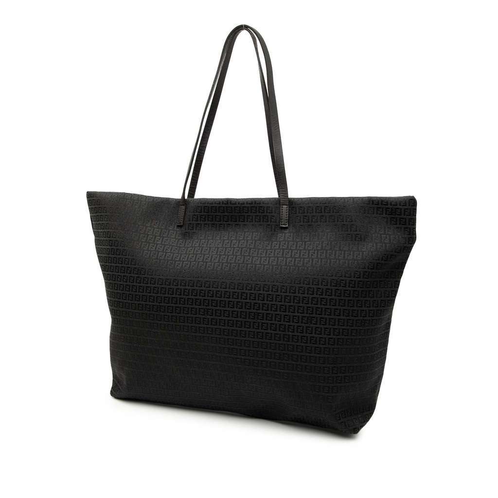 Fendi Micro Zucchino Canvas Tote Black Canvas Very good - Back View