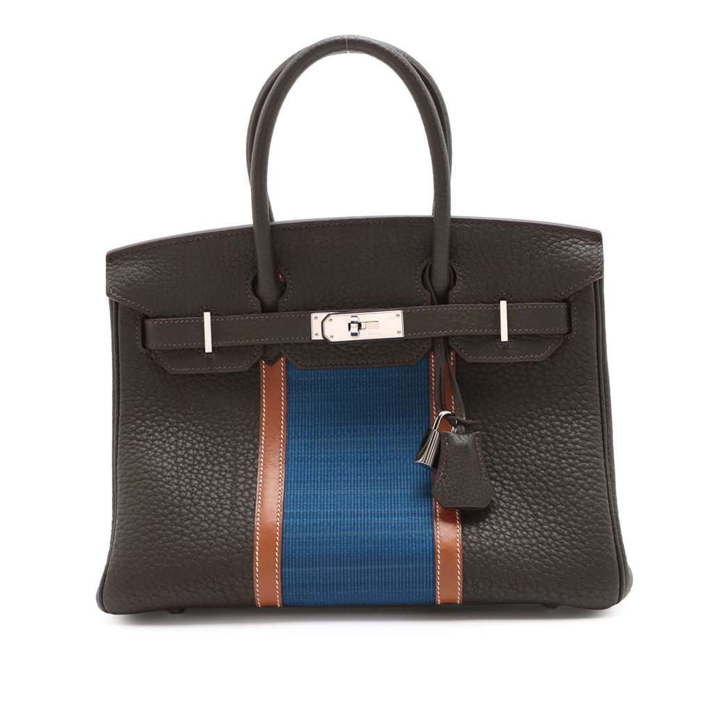 Hermès Limited Edition Fjord Barenia Birkin Club Retourne 30 Green Leather Good condition - Front View
