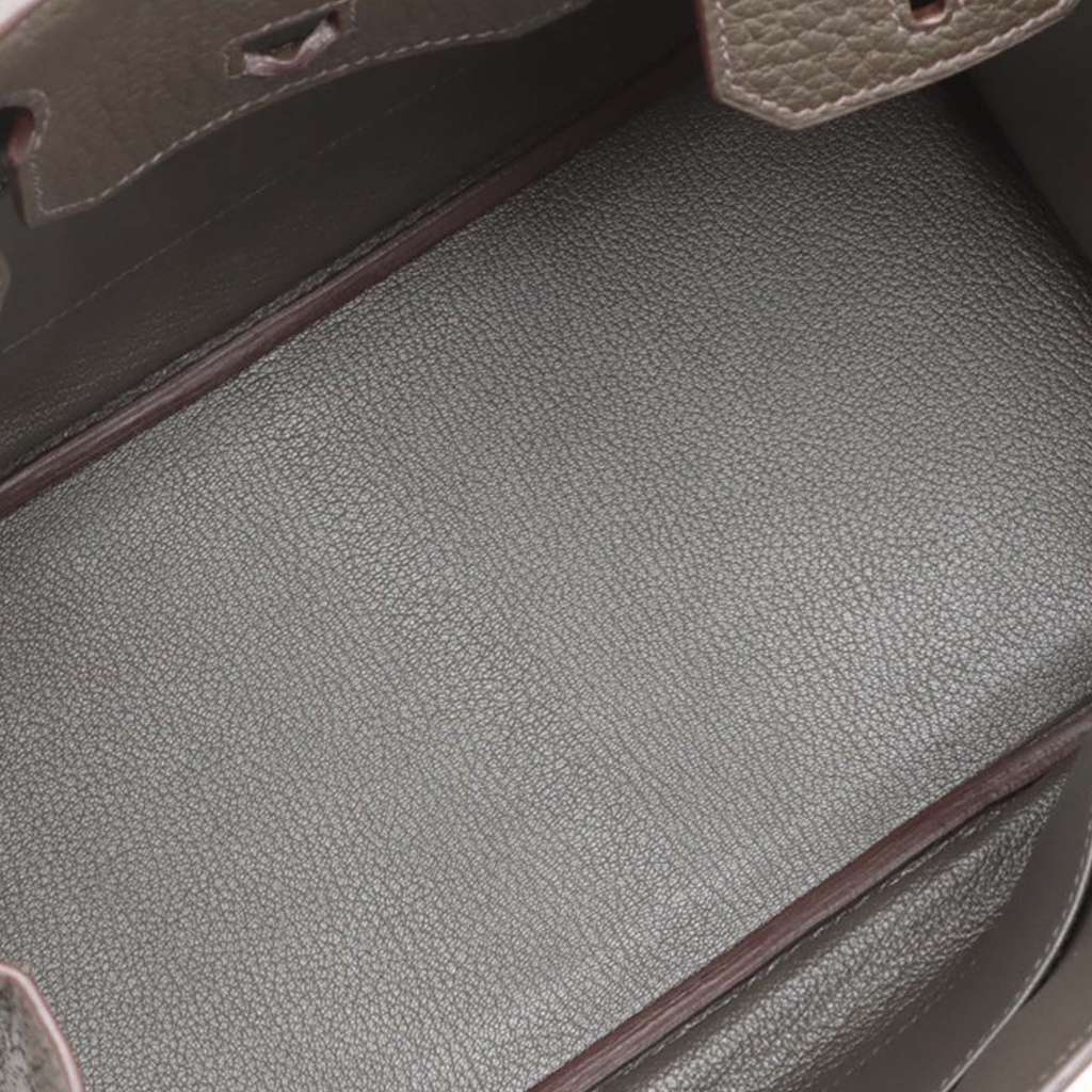 Hermès Limited Edition Fjord Barenia Birkin Club Retourne 30 Green Leather Good condition - Inside View