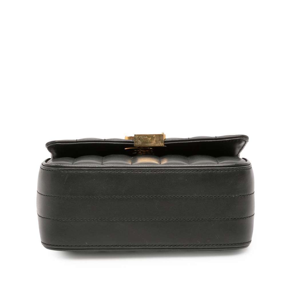 Saint Laurent Small Lambskin Monogram Vicky Chain Bag Black Leather Very good condition - Inside View