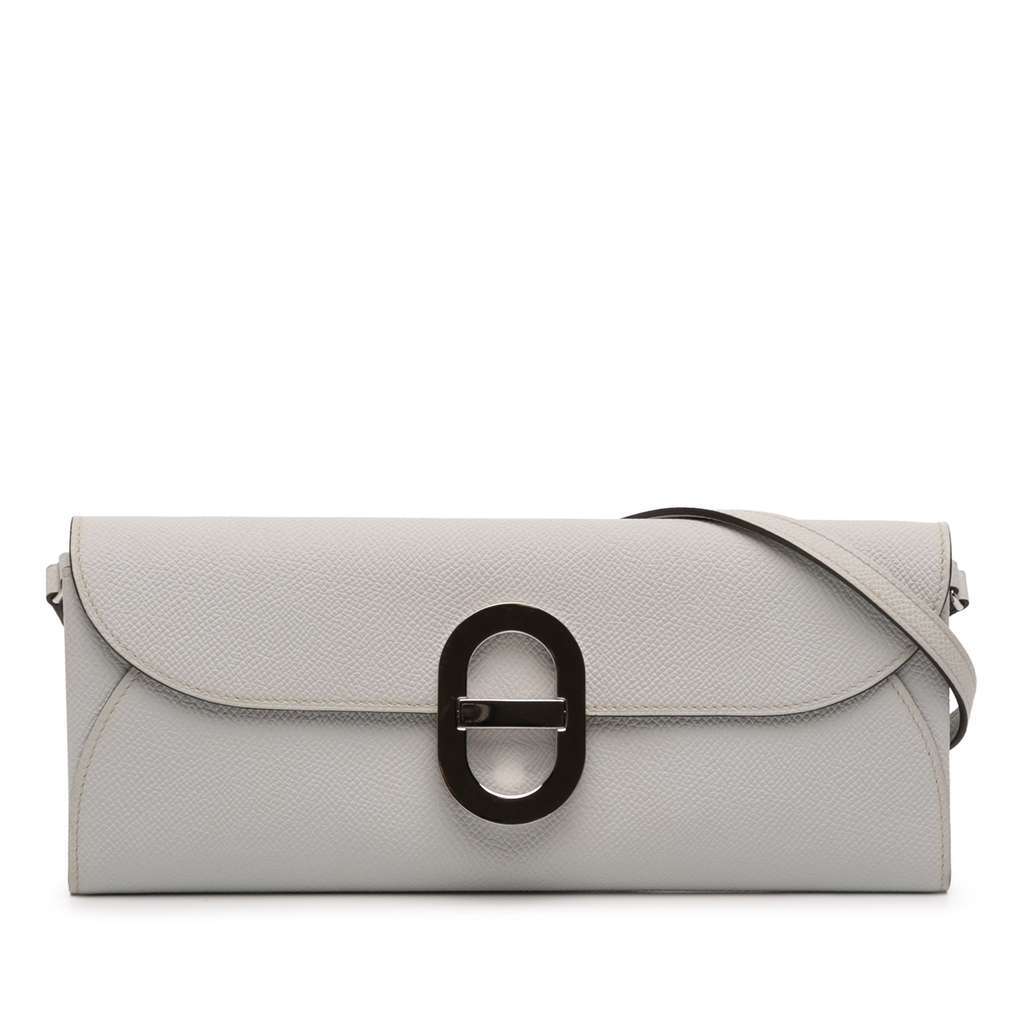Hermès Epsom Maillon To Go Wallet Grey Leather Very good condition - Front View