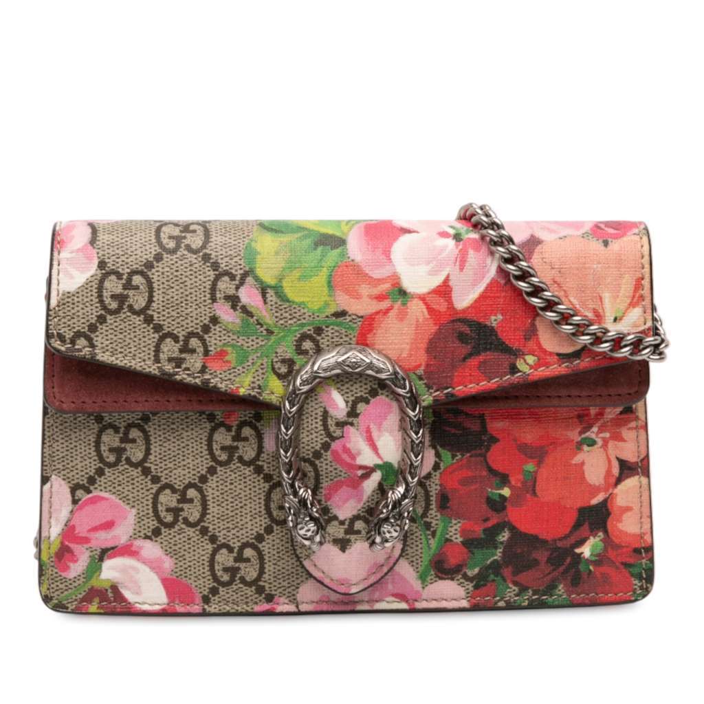 Gucci Mini GG Supreme Blooms Dionysus Crossbody Brown Canvas Very good condition - Front View