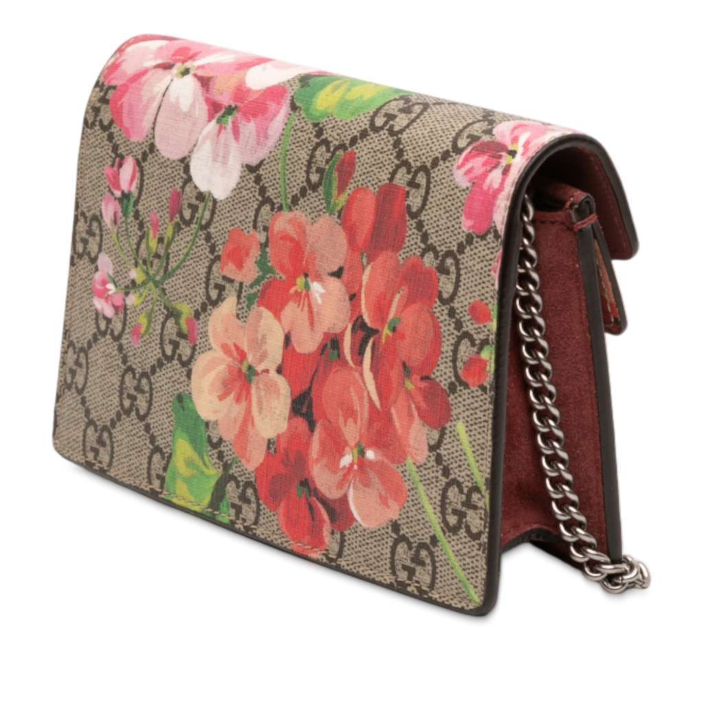 Gucci Mini GG Supreme Blooms Dionysus Crossbody Brown Canvas Very good condition - Back View