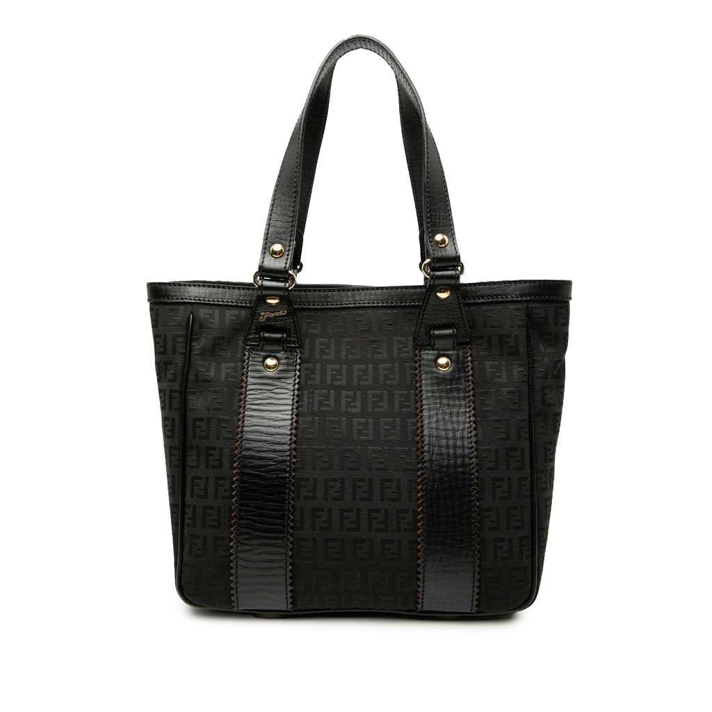 Fendi Zucchino Canvas Tote Black Canvas Very good - Front View