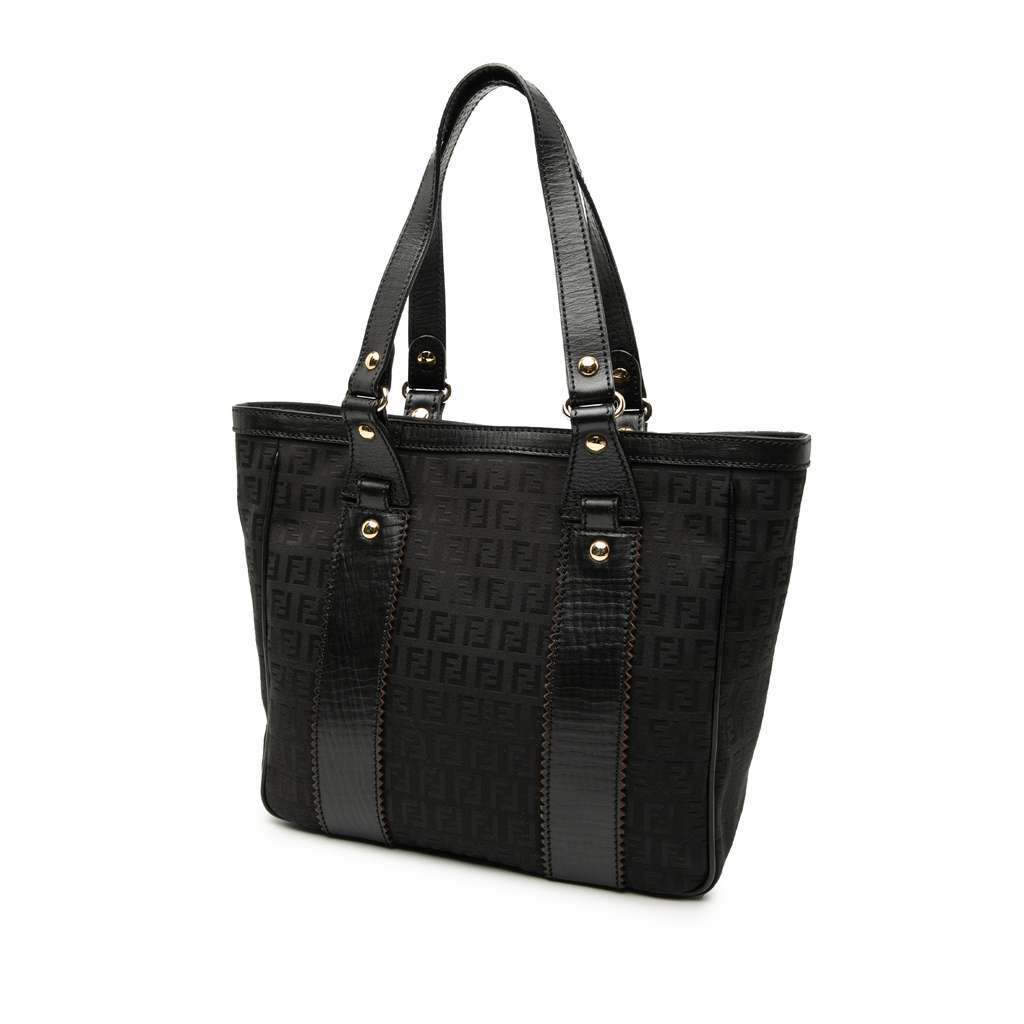 Fendi Zucchino Canvas Tote Black Canvas Very good - Back View
