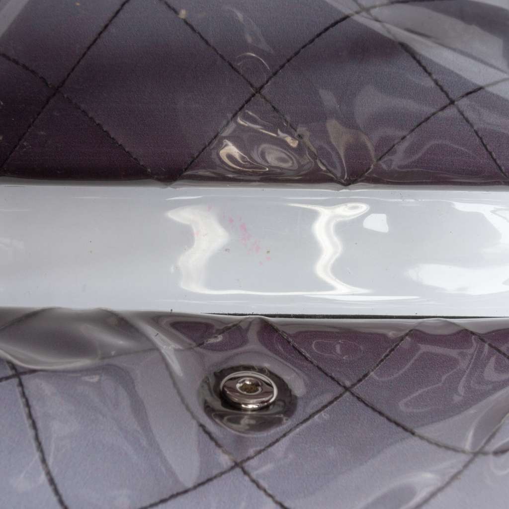 Chanel Stitched PVC and Calfskin Naked Flap Black Very good - Model View