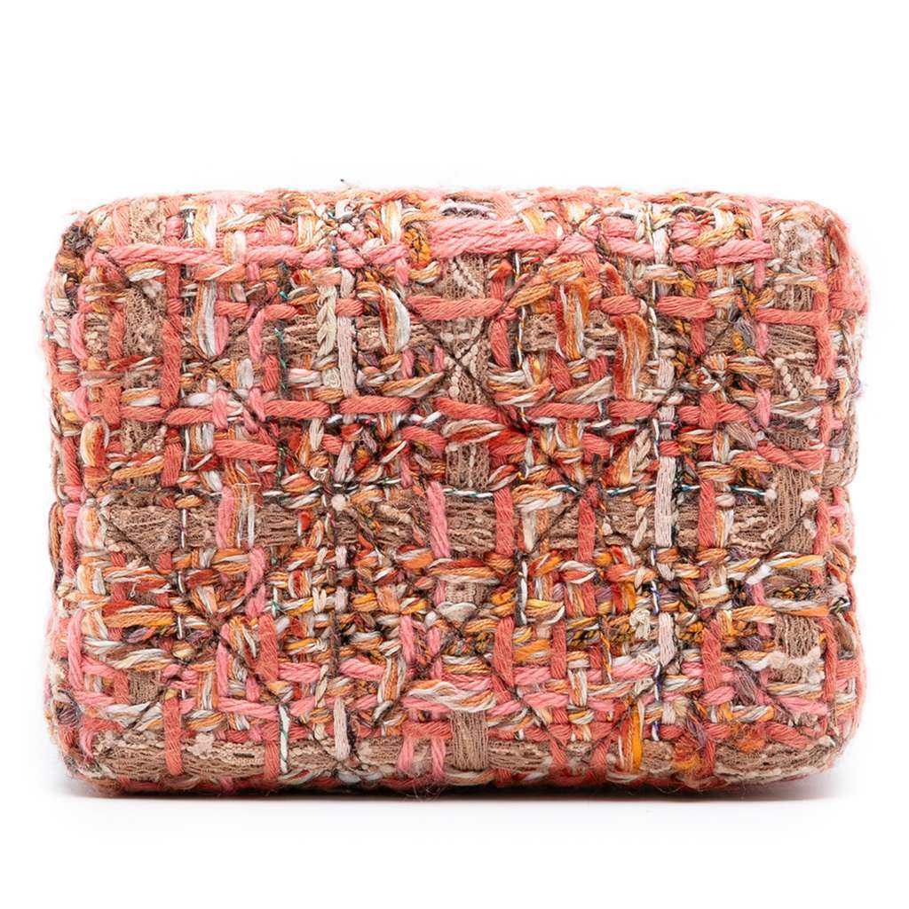 Chanel CC Tweed Chain Vertical Box Crossbody Pink Tweed Very good - Inside View