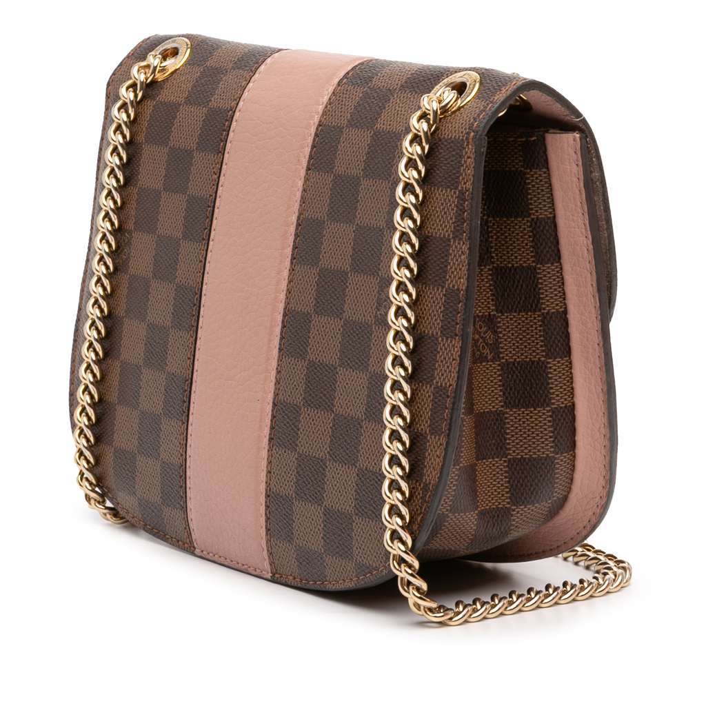 Louis Vuitton Damier Ebene Cuir Taurillon Wight Brown Very good - Back View