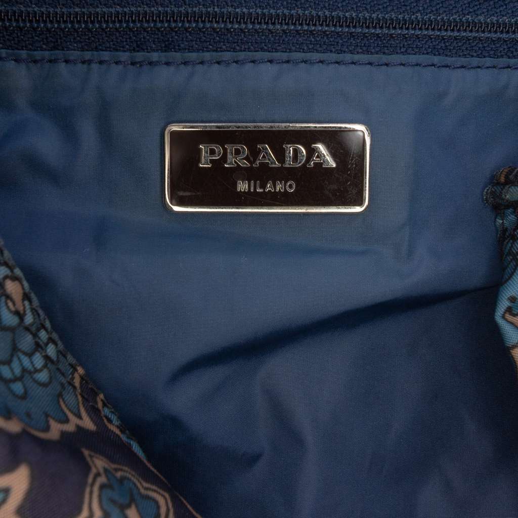 Prada Tessuto Stampato Tote Blue Very good - Box View