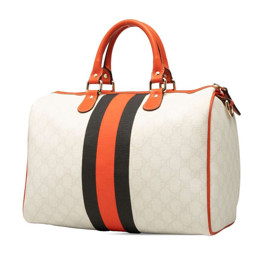 Gucci GG Supreme Joy Web Boston White Canvas Good - Back View
