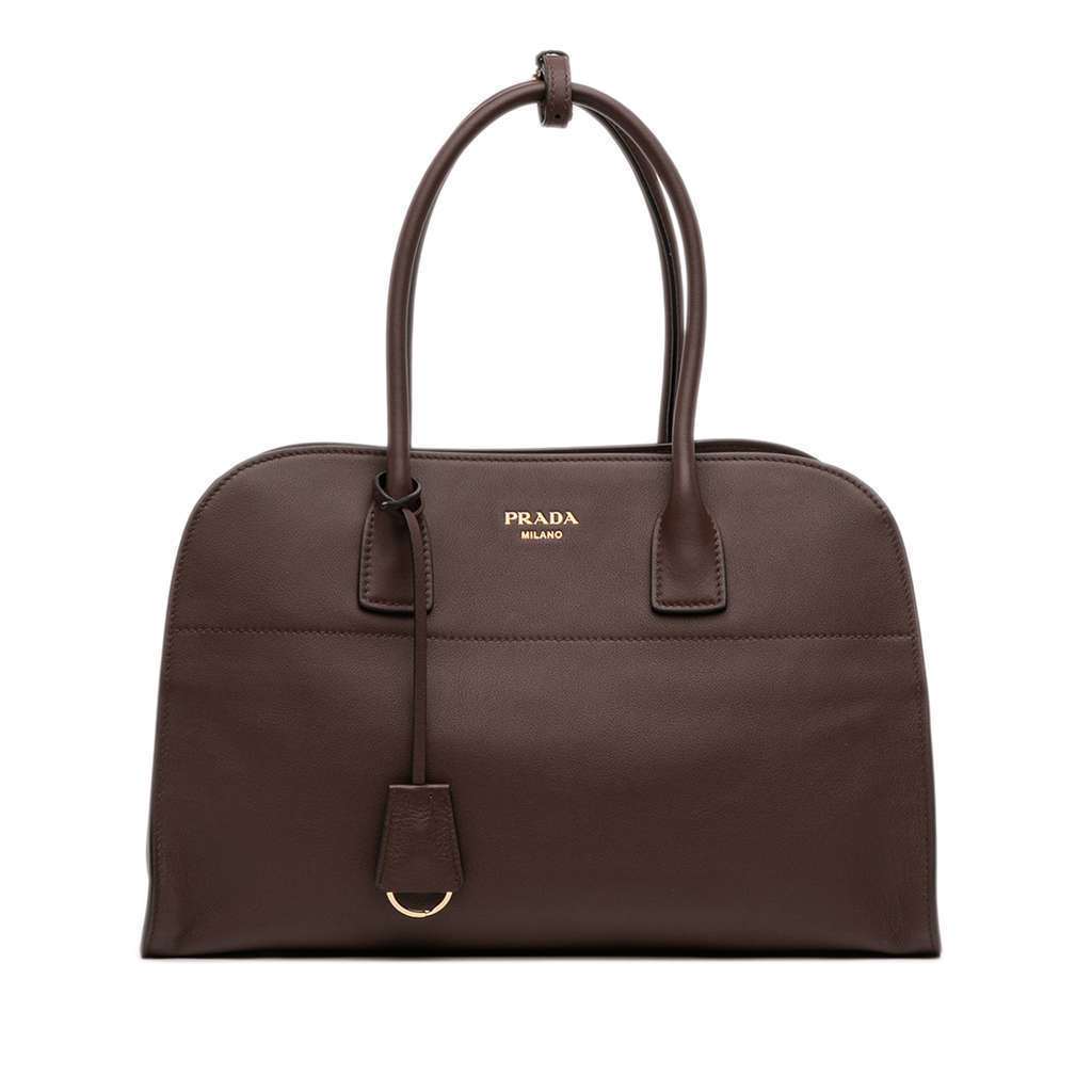 Prada Large Leather Tote Brown Leather Good condition - Front View