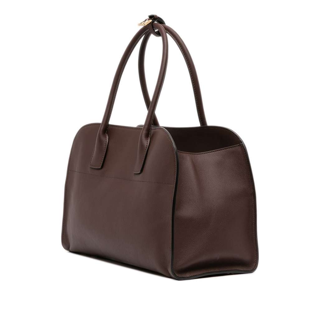 Prada Large Leather Tote Brown Leather Good condition - Back View