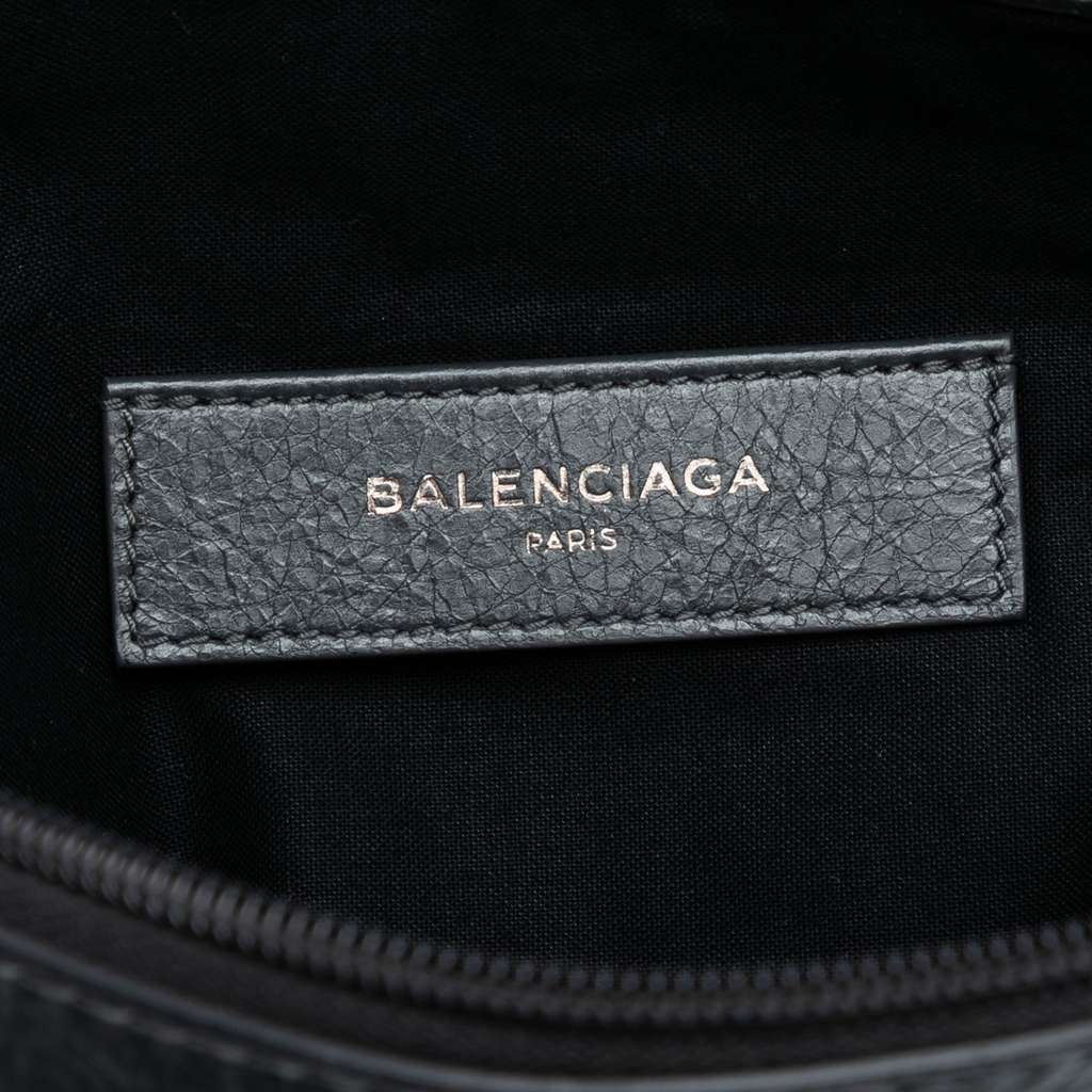 Balenciaga Lambskin Motocross Classic Clip Clutch Black Leather Very good condition - Box View