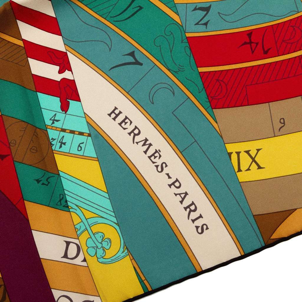 Hermès Astrologie Nouvelle Silk Scarf 90 Green Silk Good condition - Back View
