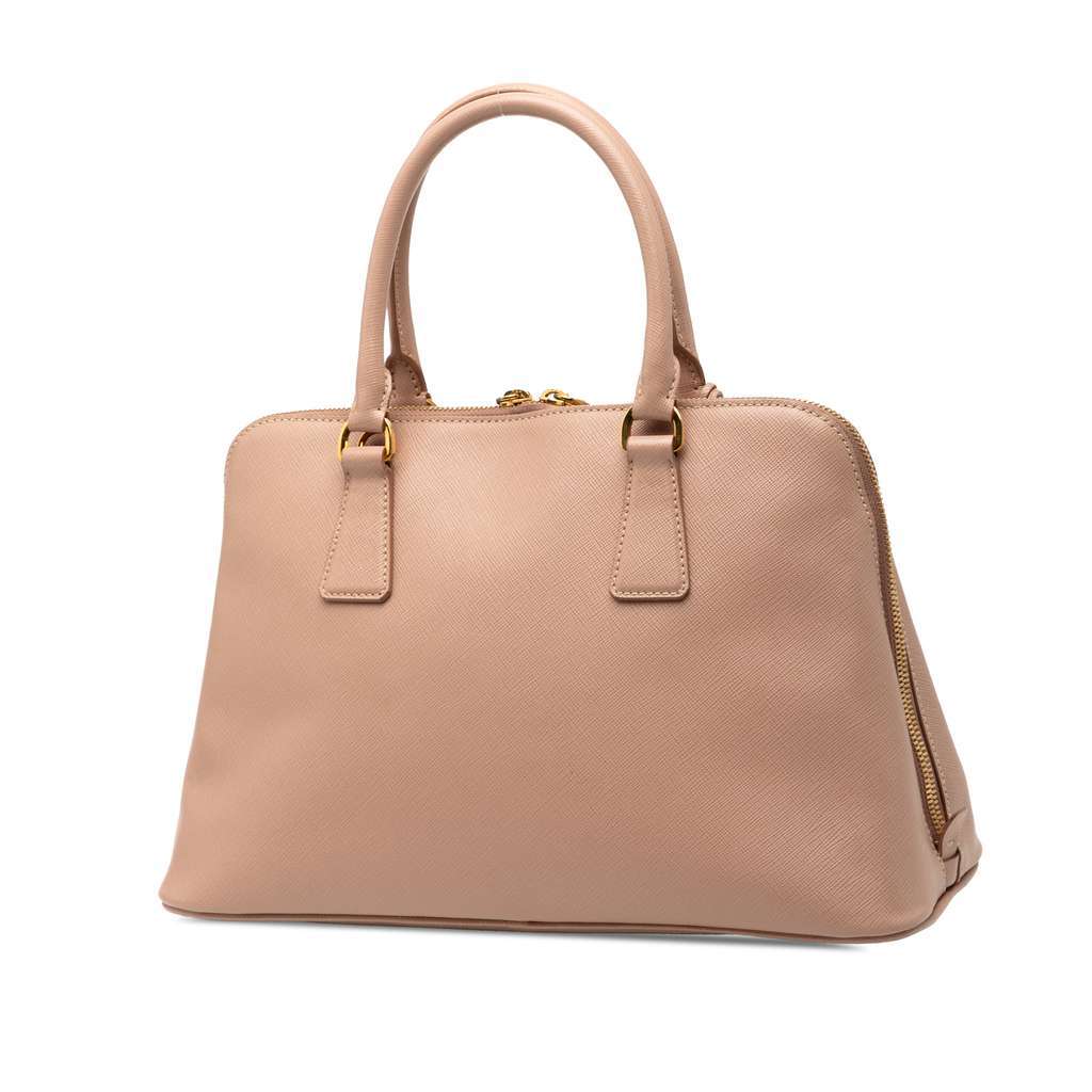 Prada Medium Saffiano Lux Promenade Satchel Brown Leather Very good condition - Back View