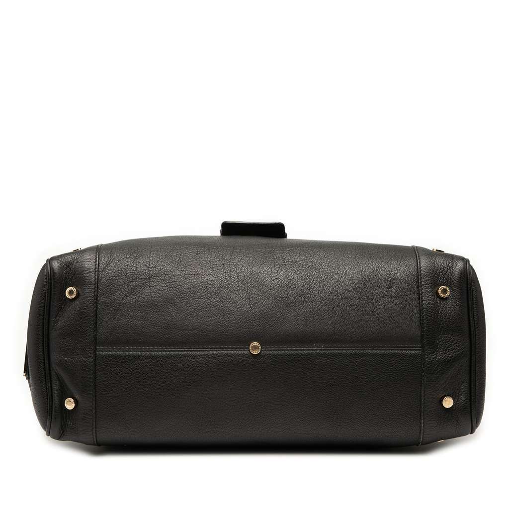 Bvlgari Leather Tote Black Leather Good - Inside View