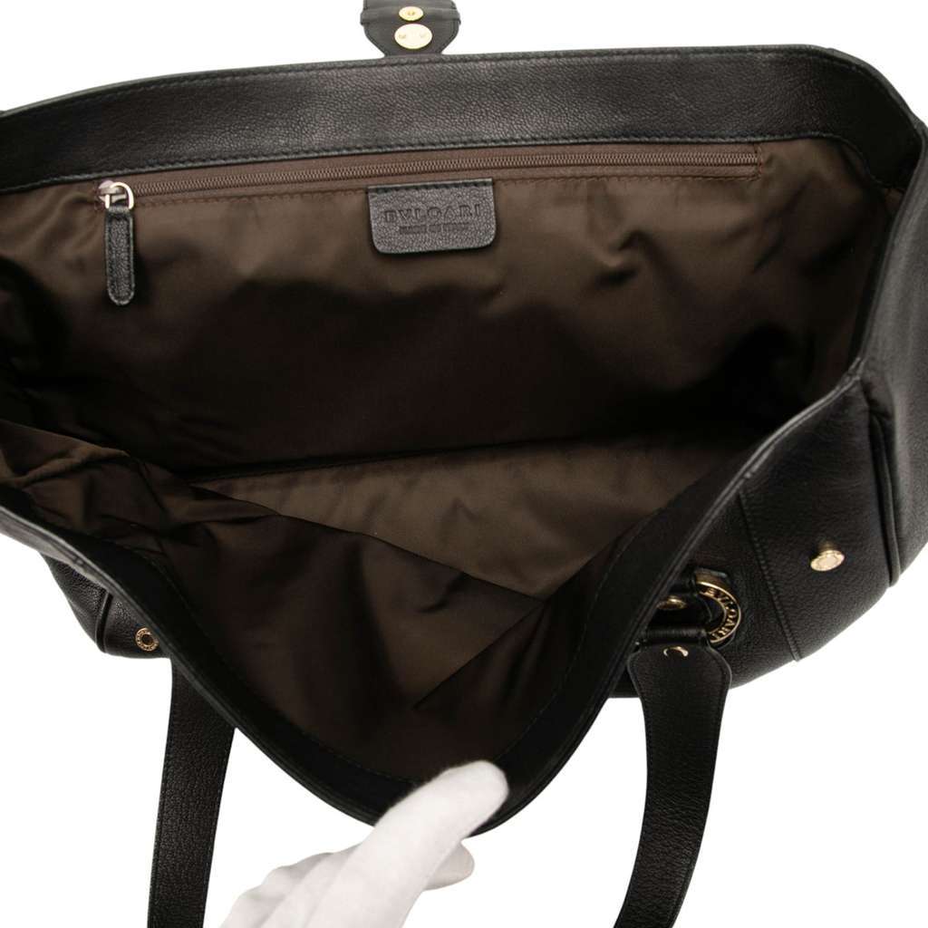 Bvlgari Leather Tote Black Leather Good - Model View