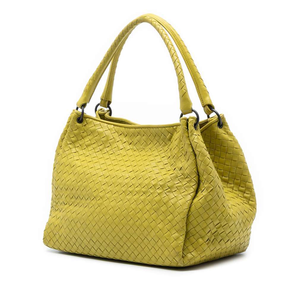 Bottega Veneta Nappa Intrecciato Parachute Tote Yellow Leather Good - Back View