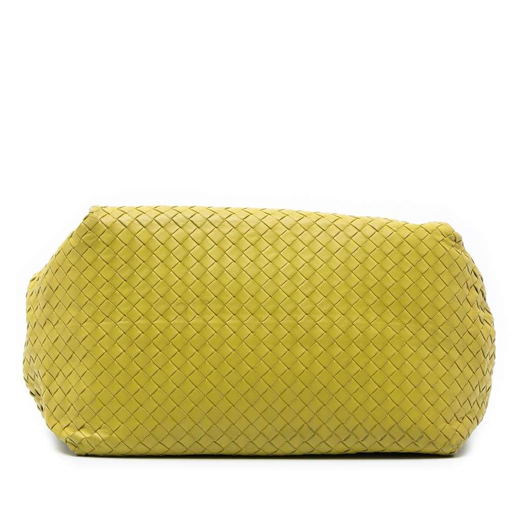 Bottega Veneta Nappa Intrecciato Parachute Tote Yellow Leather Good - Inside View