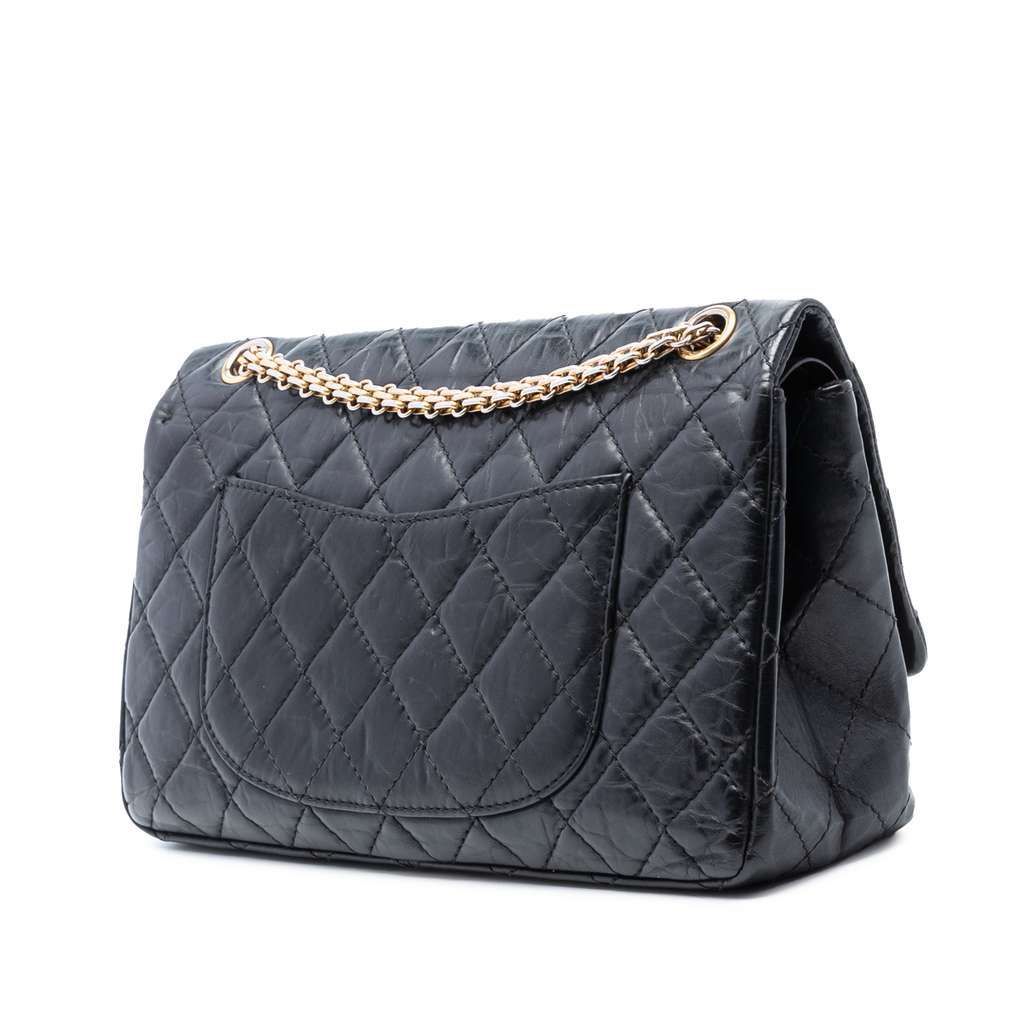 Chanel Reissue 2.55 Aged Calfskin Double Flap 226 Black Leather Good condition - Back View
