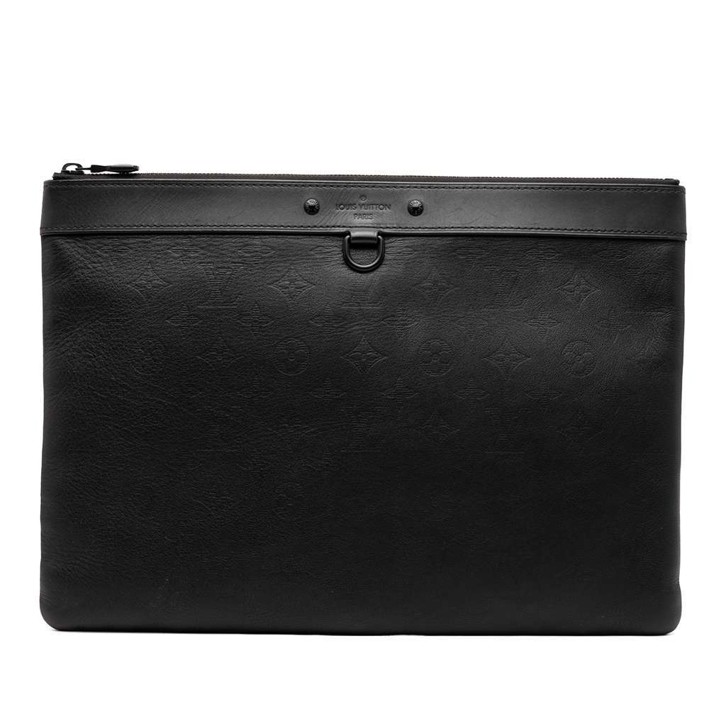 Louis Vuitton Monogram Shadow Discovery Pochette Black Leather Very good - Front View