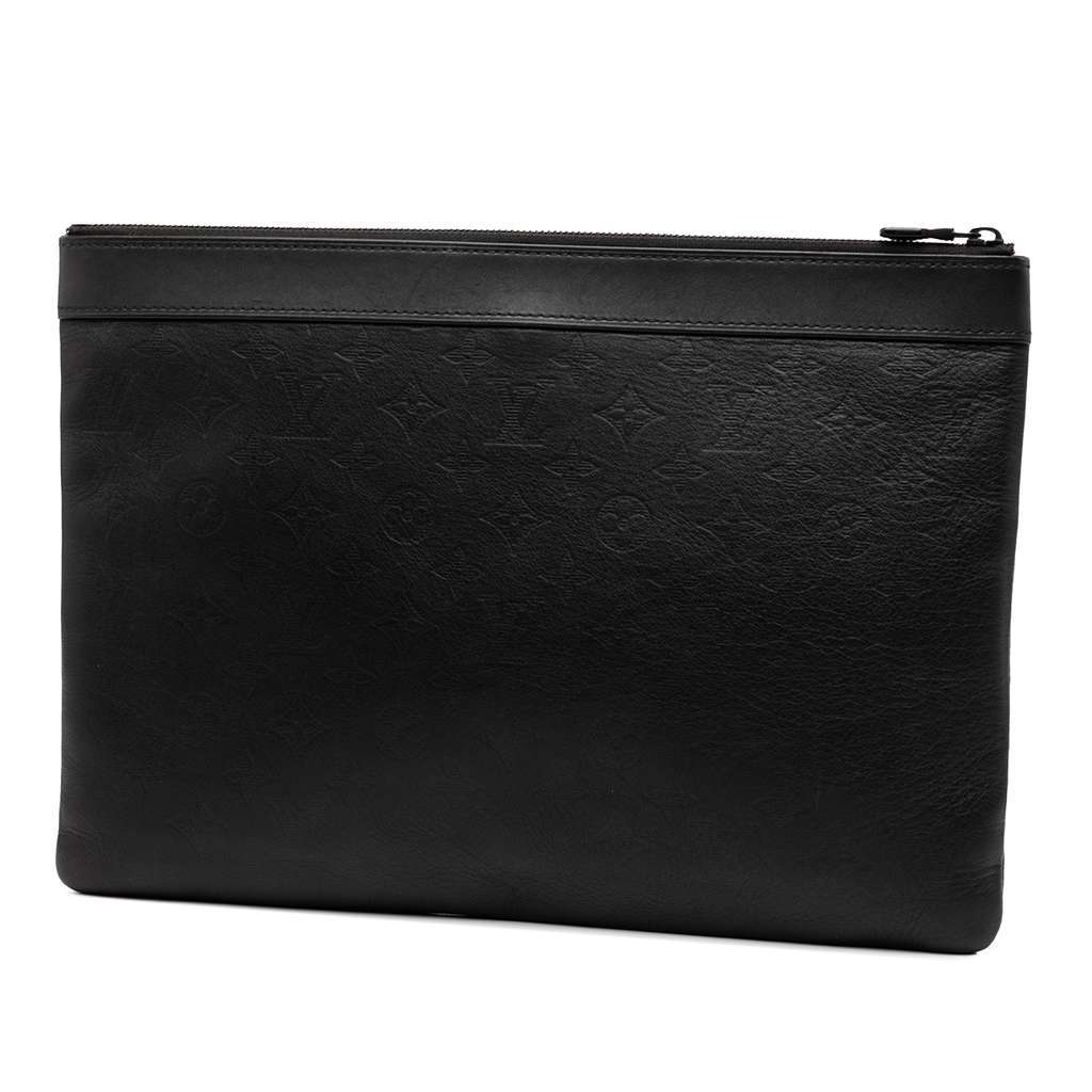 Louis Vuitton Monogram Shadow Discovery Pochette Black Leather Very good - Back View
