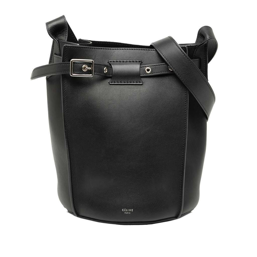 Celine Nano Leather Big Bag Bucket Crossbody Black Leather Very good condition - Front View