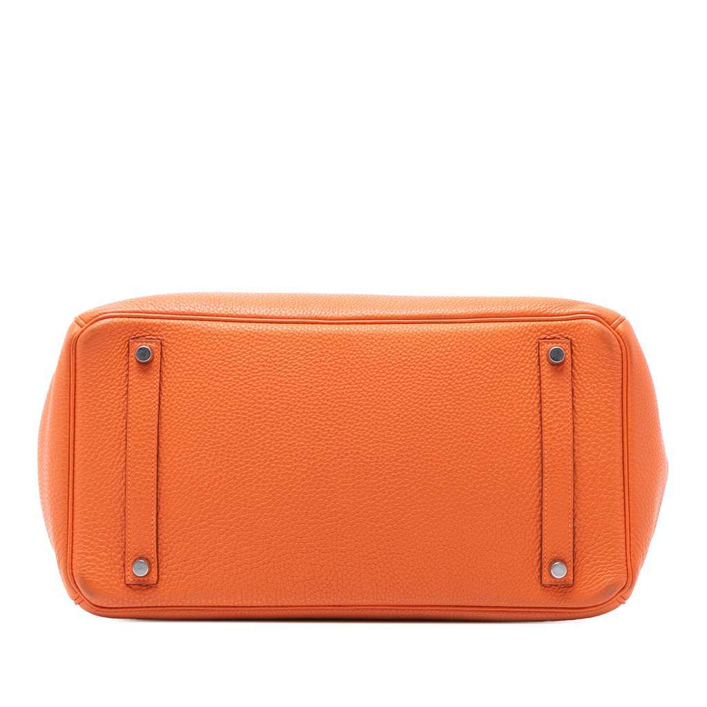 Hermès Clemence Birkin Retourne 35 Orange Leather Good condition - Inside View
