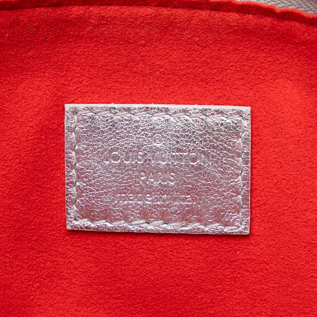 Louis Vuitton Monogram Embossed Puffy Lambskin Coussin PM Silver Leather Very good condition - Model View
