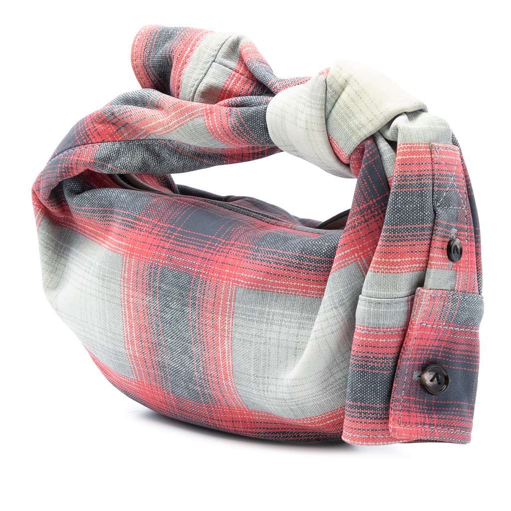 Bottega Veneta Mini Printed Leather Tartan Jodie Grey Leather Very good condition - Back View
