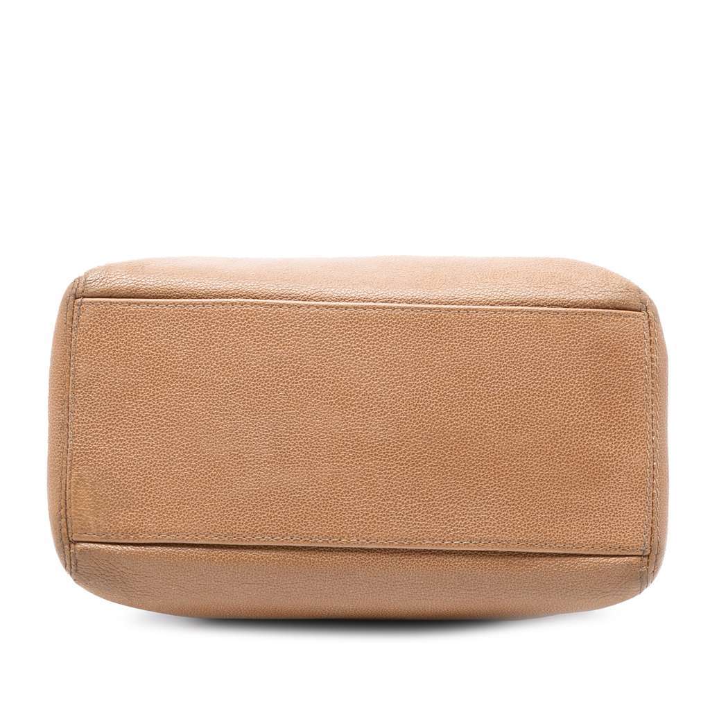 Chanel CC Lambskin Shoulder Bag Brown Leather Good - Inside View