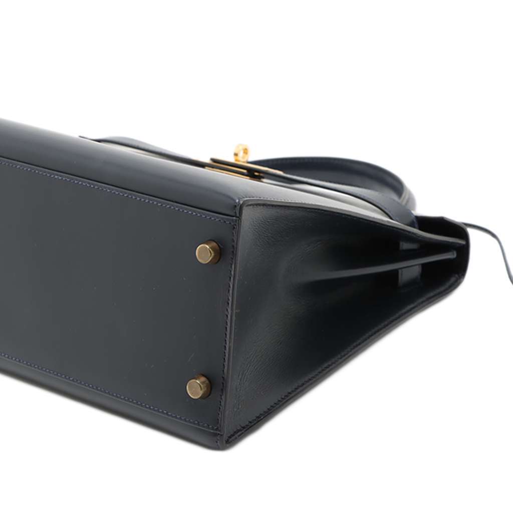 Hermès Box Calf Kelly Sellier 32 Blue Leather Good condition - Inside View