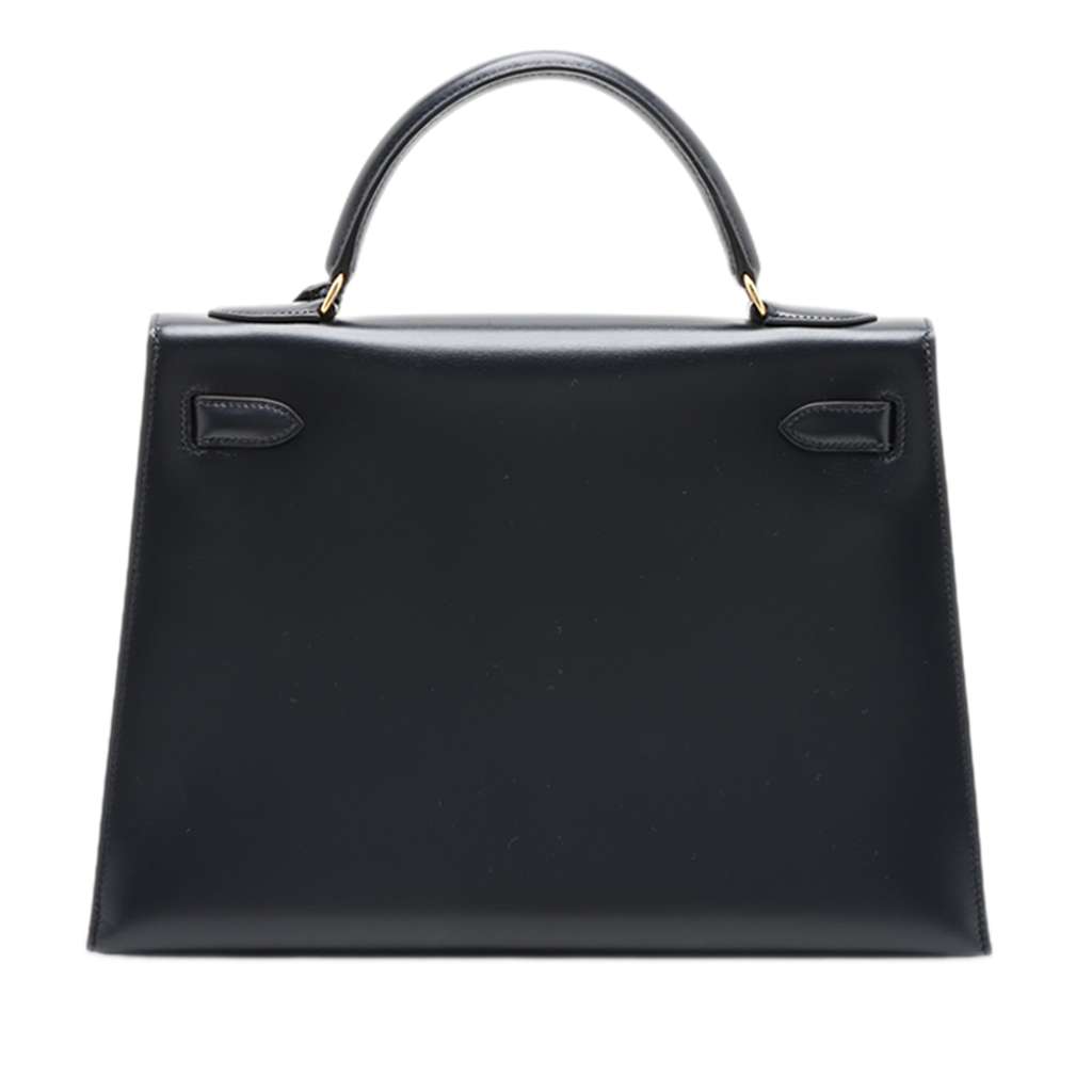 Hermès Box Calf Kelly Sellier 32 Blue Leather Good condition - Model View