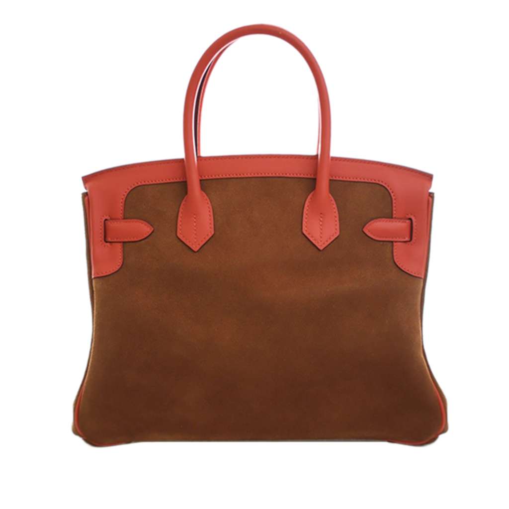 Hermès Swift and Suede Grizzly Touch Birkin Retourne 30 Brown Leather Good condition - Model View