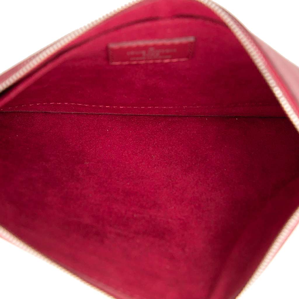 Louis Vuitton Epi Neverfull Pouch Red Leather Very good - Model View