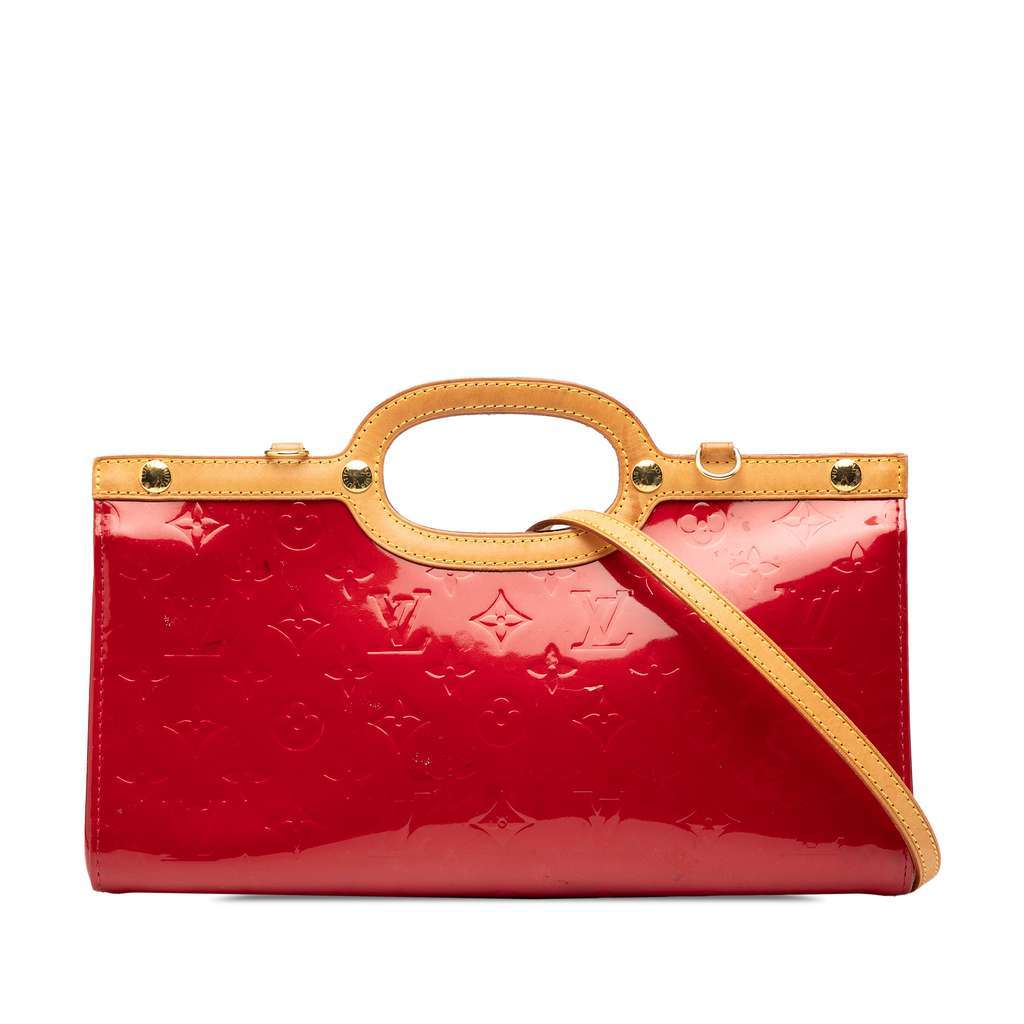 Louis Vuitton Monogram Vernis Roxbury Drive Red Leather Good - Front View