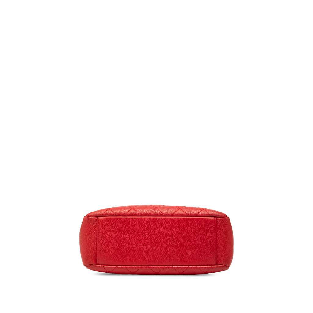 Chanel Caviar Petite Shopping Tote Red Leather Very good - Inside View