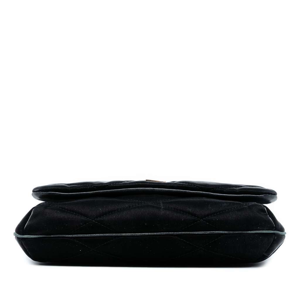 Saint Laurent Quilted Satin Le 57 Shoulder Bag Black Satin Very good condition - Inside View