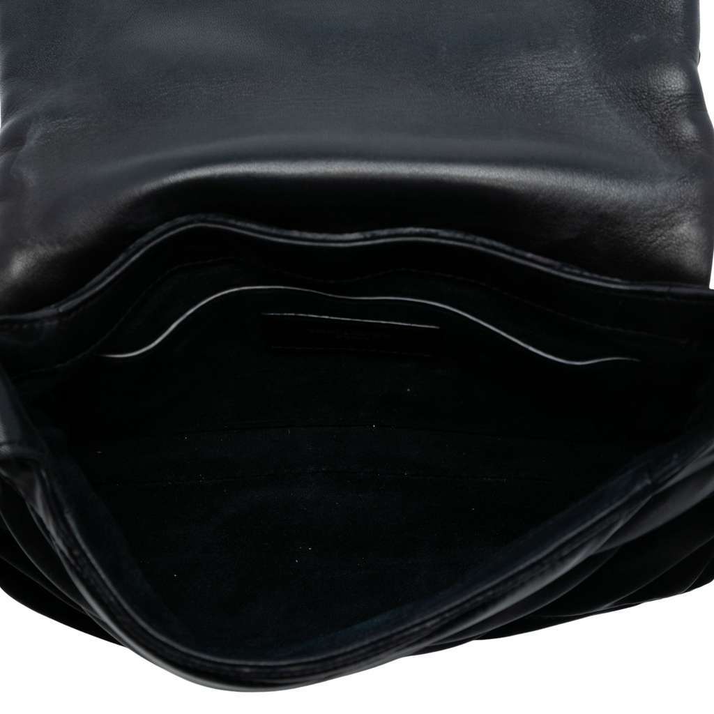 Saint Laurent Quilted Satin Le 57 Shoulder Bag Black Satin Very good condition - Model View
