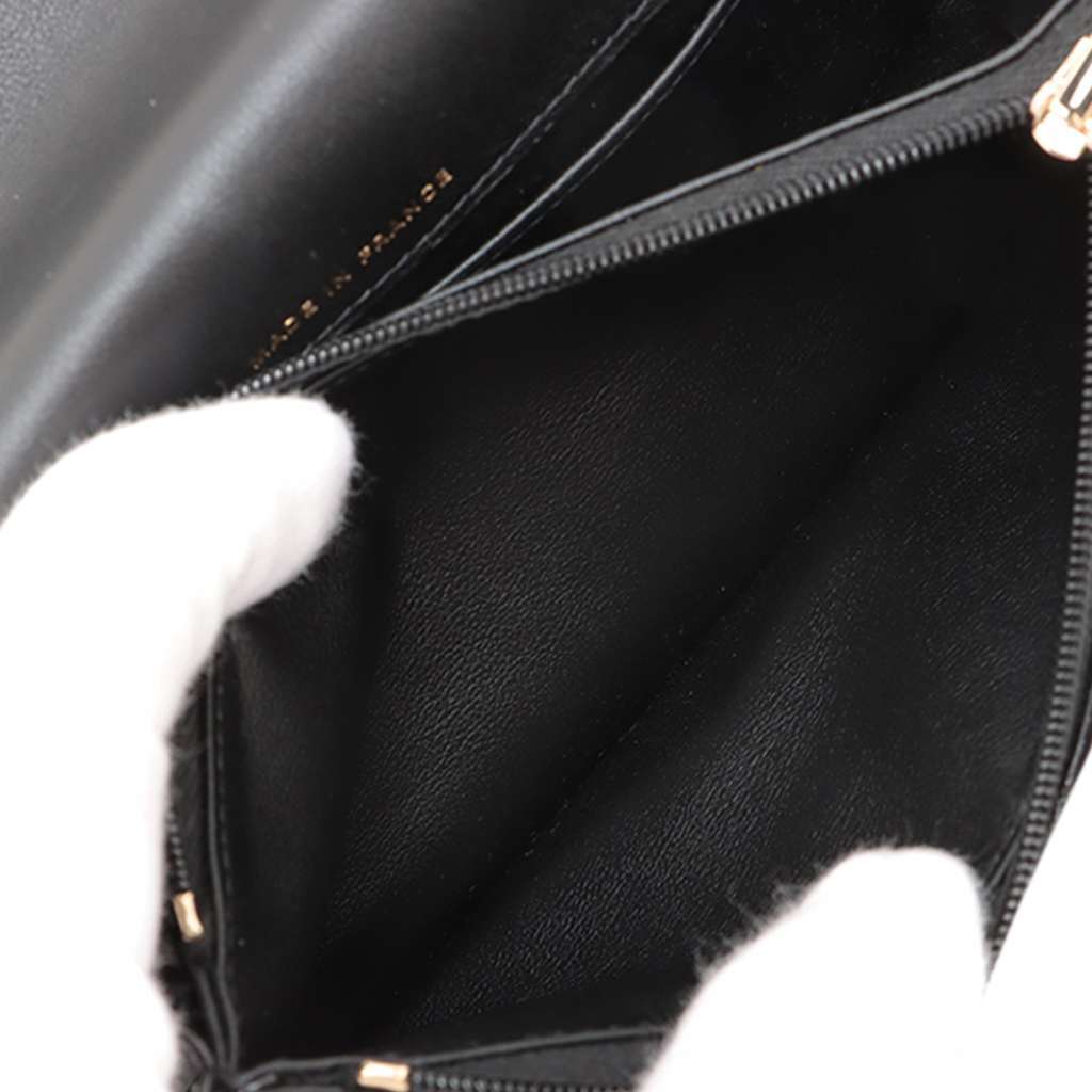 Chanel CC Quilted Patent Top Handle Phone Holder with Chain Black Leather Good - Box View