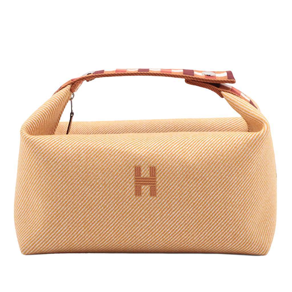 Hermès Large Wool Bride A Brac Au Carre Case Orange Wool Very good condition - Front View
