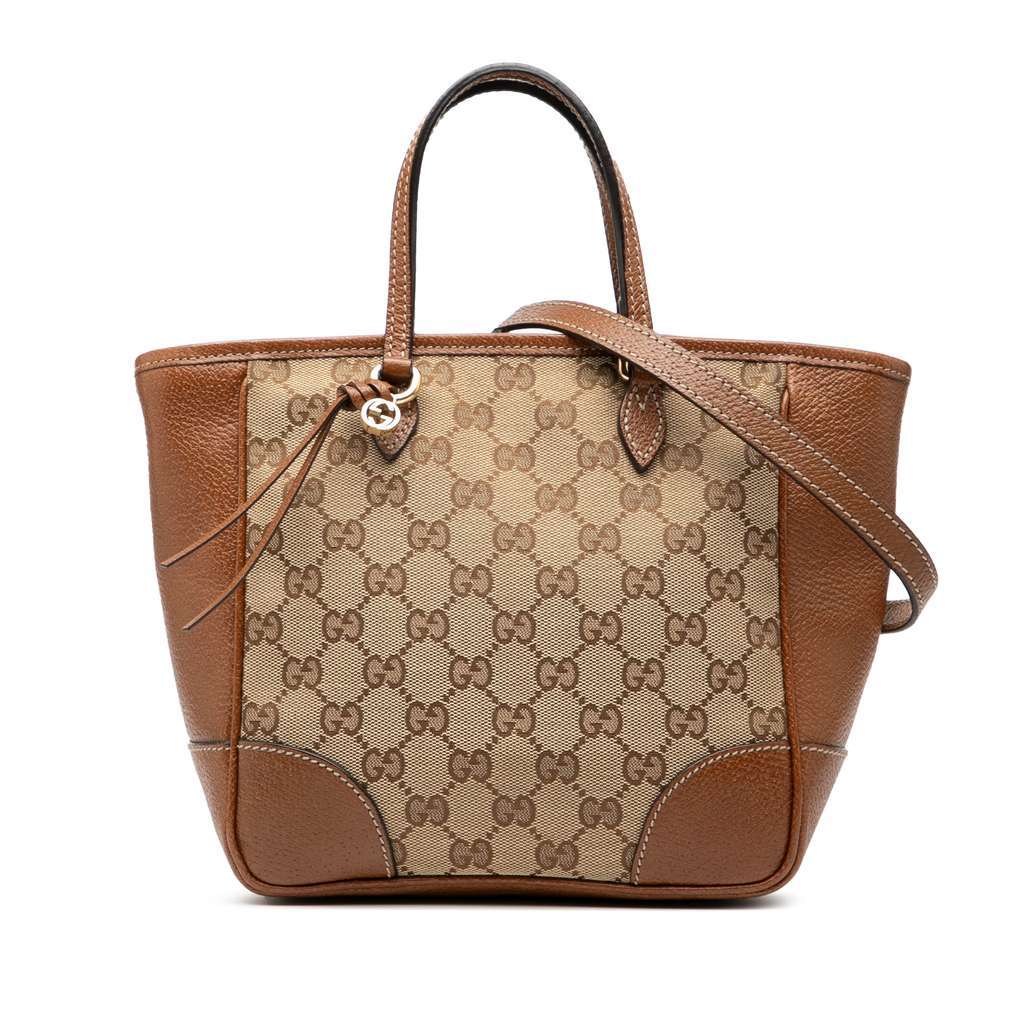 Gucci Small GG Canvas Bree Satchel Brown Canvas Very good - Front View