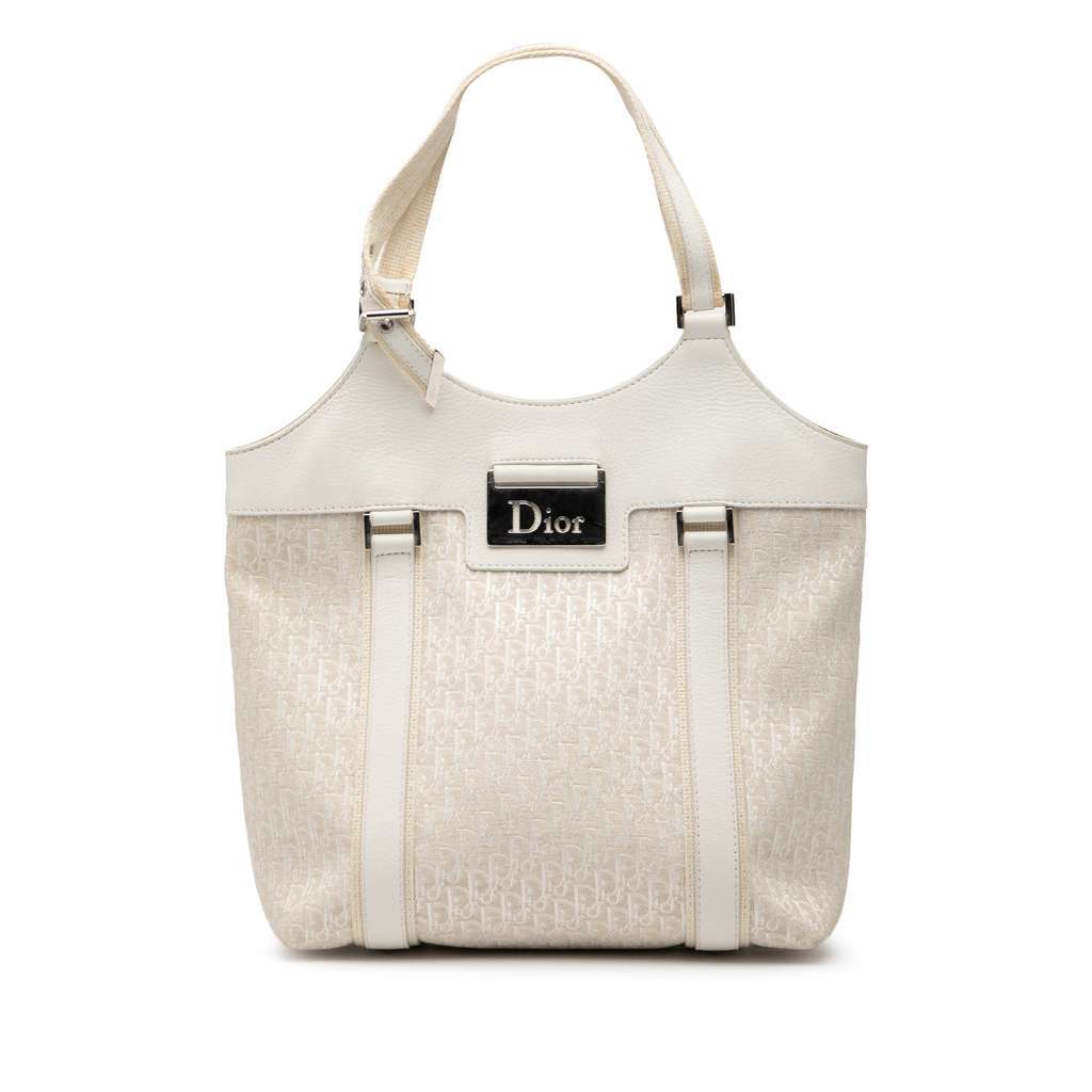 Dior Diorissimo Trotter Canvas Street Chic Tote White Canvas Very good - Front View