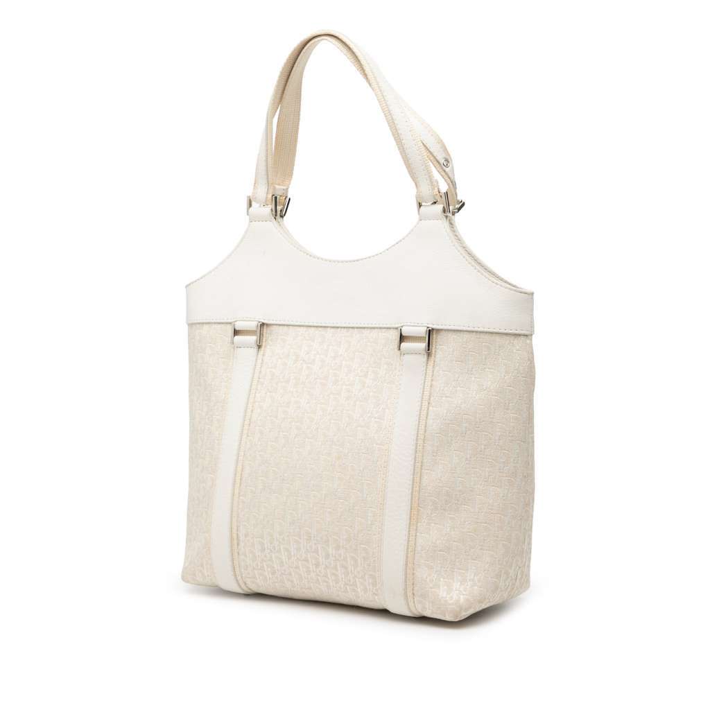 Dior Diorissimo Trotter Canvas Street Chic Tote White Canvas Very good - Back View
