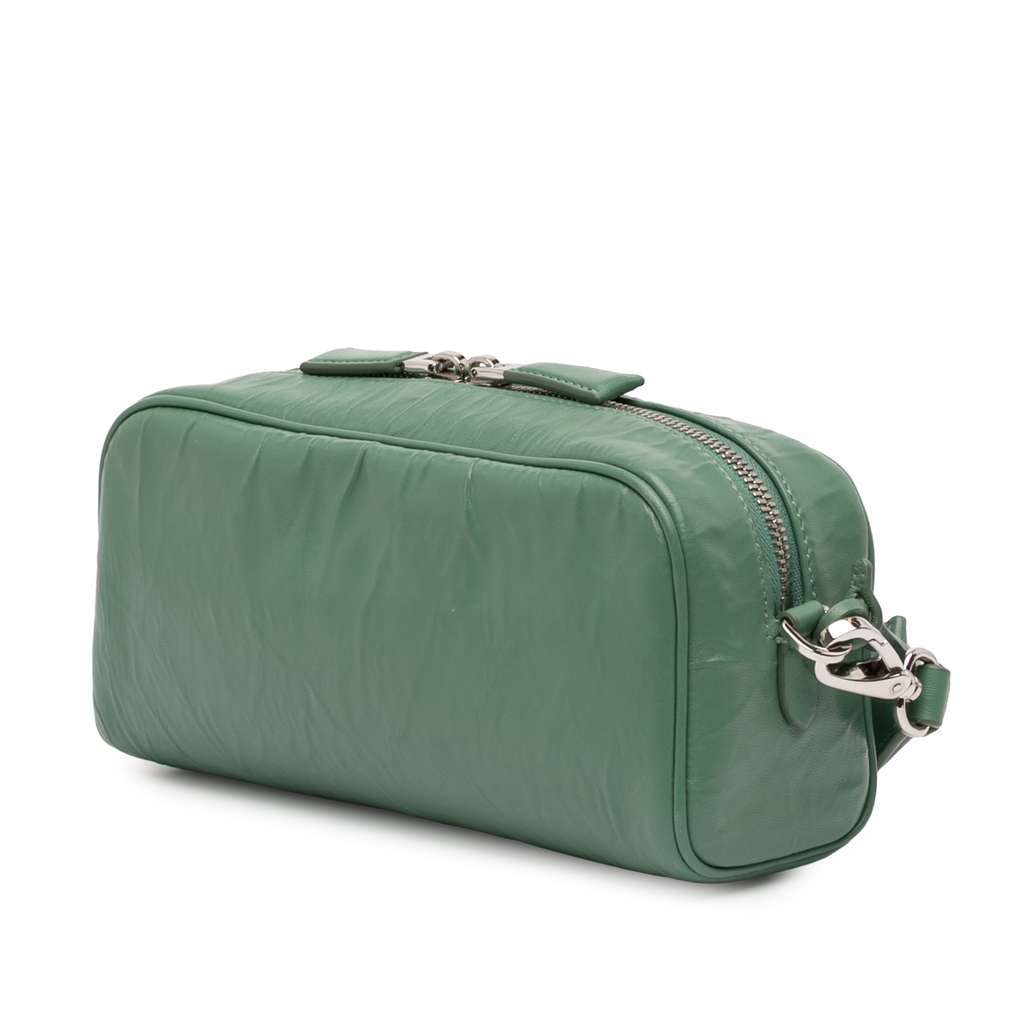 Prada Nappa Antique Multi Pocket Crossbody Green Leather Very good - Back View