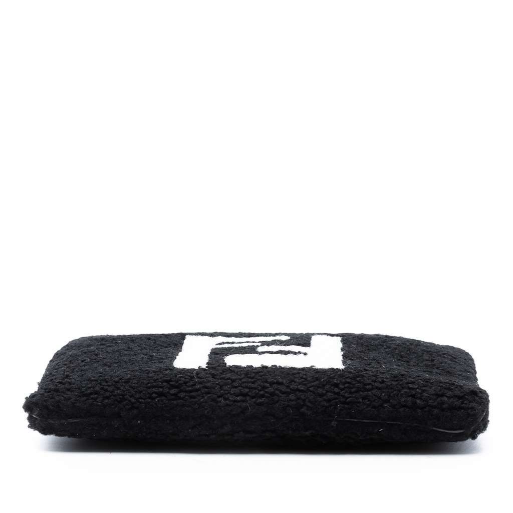 Fendi Shearling FF Flat Pouch Black Very good - Inside View