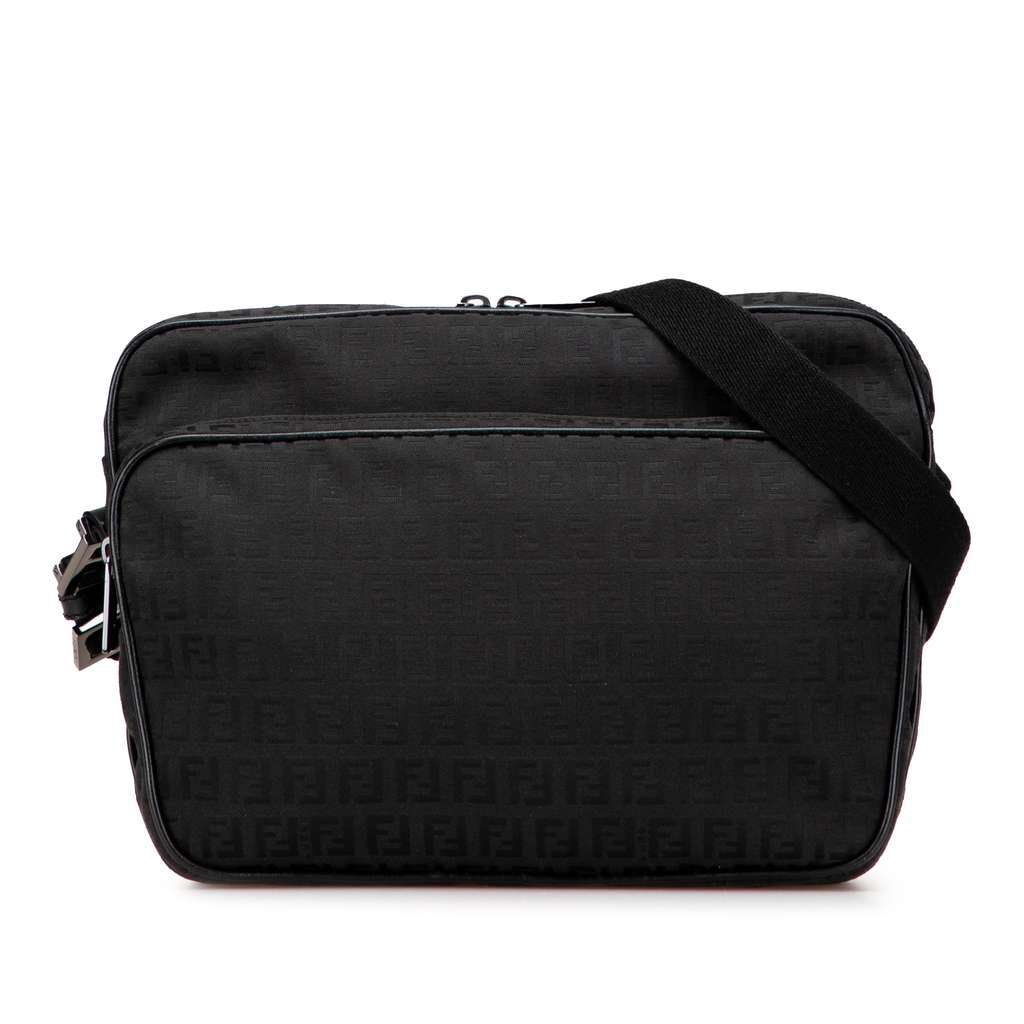 Fendi Zucchino Canvas Crossbody Black Canvas Very good - Front View